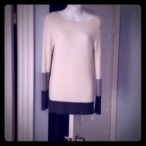 Cream and Gray slouch sweater